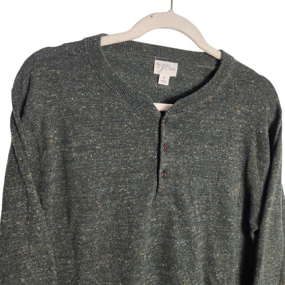 J. Crew Cotton-silk Donegal Tweed Henley Sweater Green Small - Picture 4 of 11